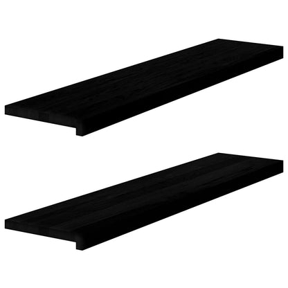 Window Sills 2 pcs Brown Black 110x25x2 cm Solid Wood Oak