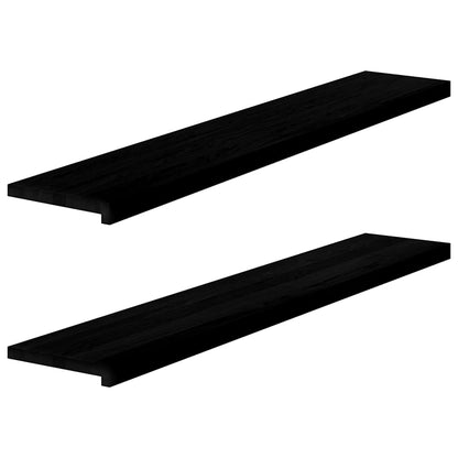 Window Sills 2 pcs Brown Black 140x25x2 cm Solid Wood Oak