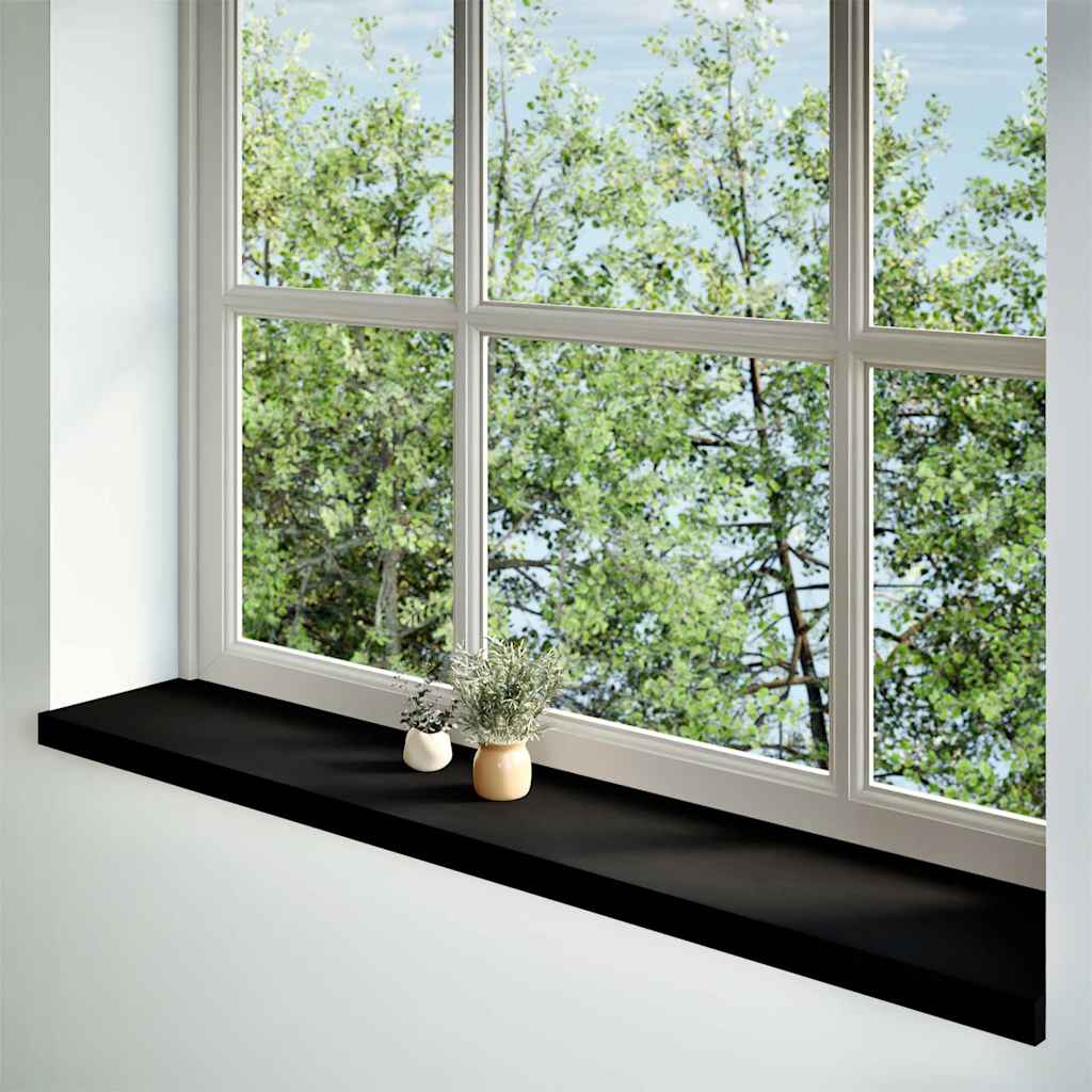Window Sills 2 pcs Brown Black 140x25x2 cm Solid Wood Oak
