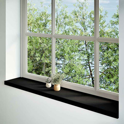 Window Sills 2 pcs Brown Black 140x25x2 cm Solid Wood Oak