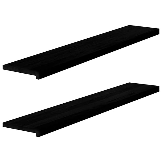 Window Sills 2 pcs Brown Black 140x30x2 cm Solid Wood Oak