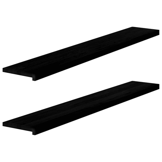 Window Sills 2 pcs Brown Black 160x30x2 cm Solid Wood Oak