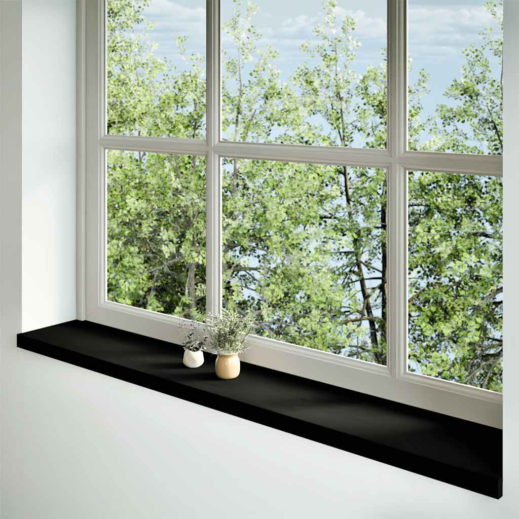Window Sills 2 pcs Brown Black 160x30x2 cm Solid Wood Oak