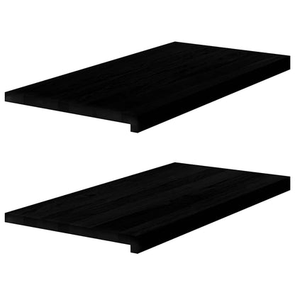 Window Sills 2 pcs Brown Black 80x40x2 cm Solid Wood Oak