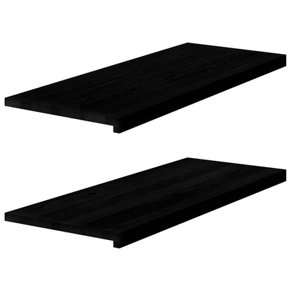 Window Sills 2 pcs Brown Black 100x40x2 cm Solid Wood Oak
