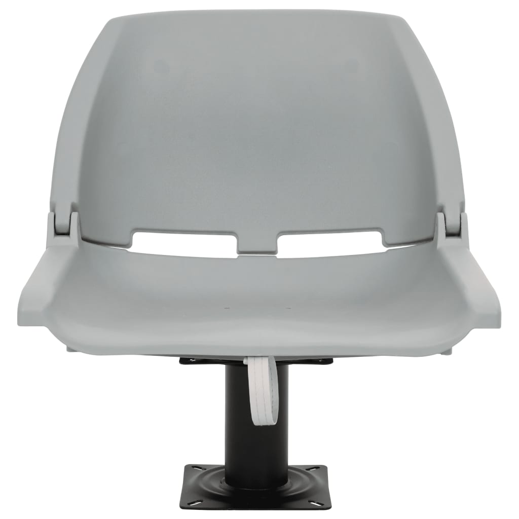 2 Piece Foldable Boat Seat Set No Pillow Grey 48x51x41 cm