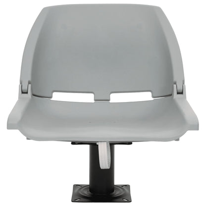 2 Piece Foldable Boat Seat Set No Pillow Grey 48x51x41 cm