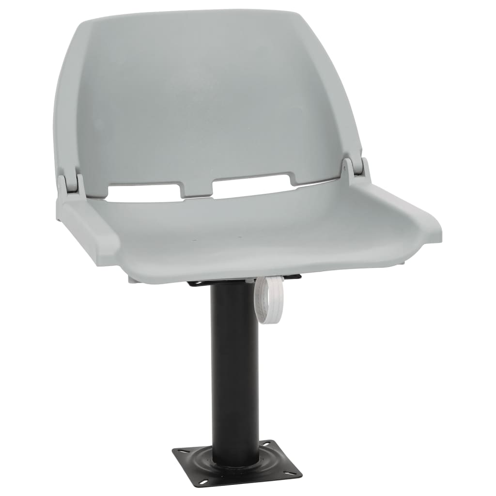 2 Piece Foldable Boat Seat Set No Pillow Grey 48x51x41 cm