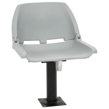 2 Piece Foldable Boat Seat Set No Pillow Grey 48x51x41 cm