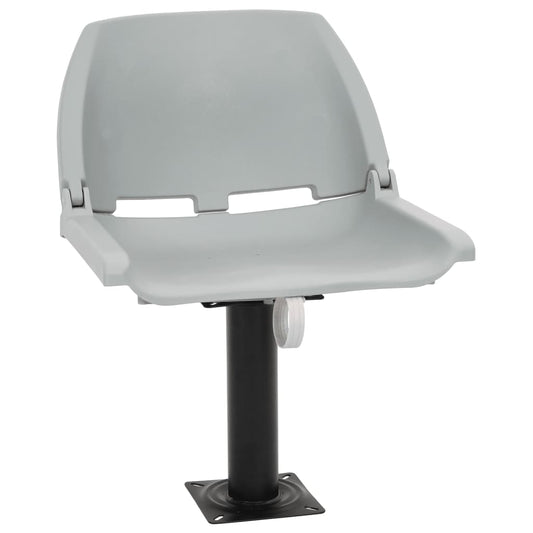 2 Piece Foldable Boat Seat Set No Pillow Grey 48x51x41 cm