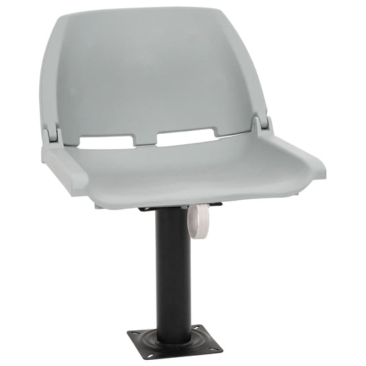 4 Piece Foldable Boat Seat Set No Pillow Grey 48x51x41 cm