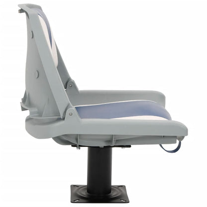 2 Piece Foldable Boat Seat Set Blue and White 48x51x41 cm