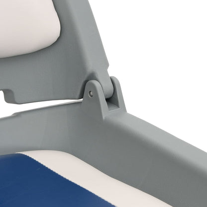 2 Piece Foldable Boat Seat Set Blue and White 48x51x41 cm