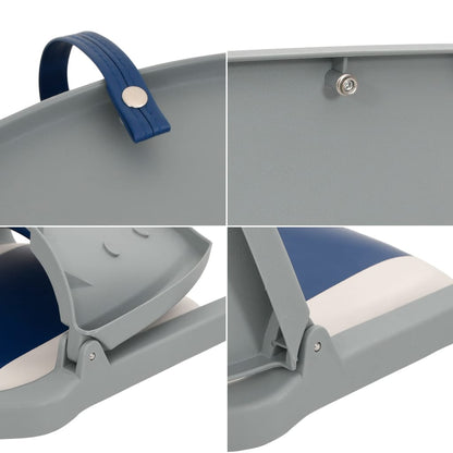 2 Piece Foldable Boat Seat Set Blue and White 48x51x41 cm