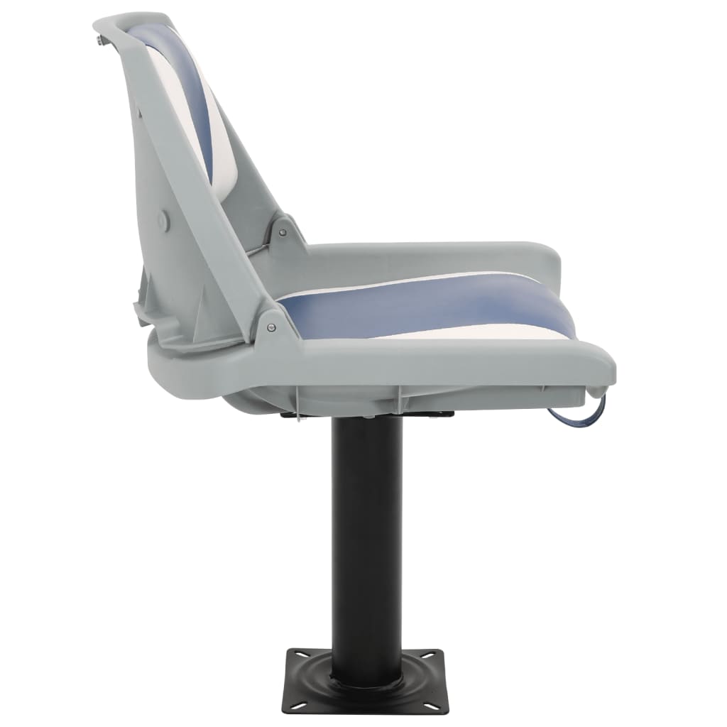 2 Piece Foldable Boat Seat Set Blue and White 48x51x41 cm