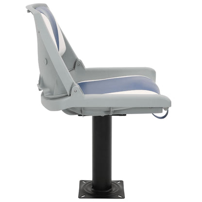 2 Piece Foldable Boat Seat Set Blue and White 48x51x41 cm