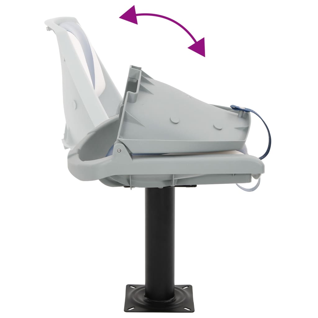 2 Piece Foldable Boat Seat Set Blue and White 48x51x41 cm