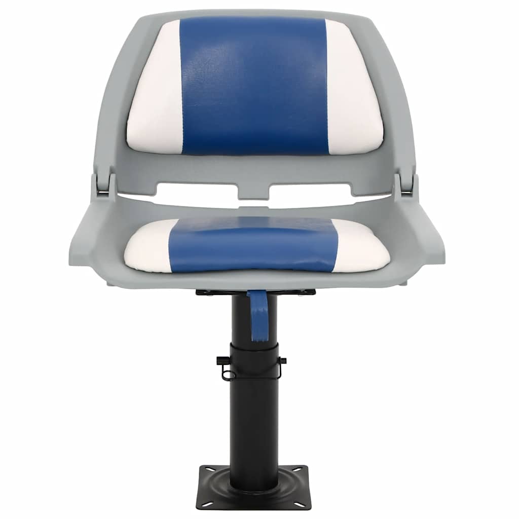 2 Piece Foldable Boat Seat Set Blue and White 48x51x41 cm