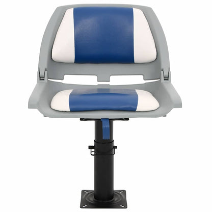 2 Piece Foldable Boat Seat Set Blue and White 48x51x41 cm