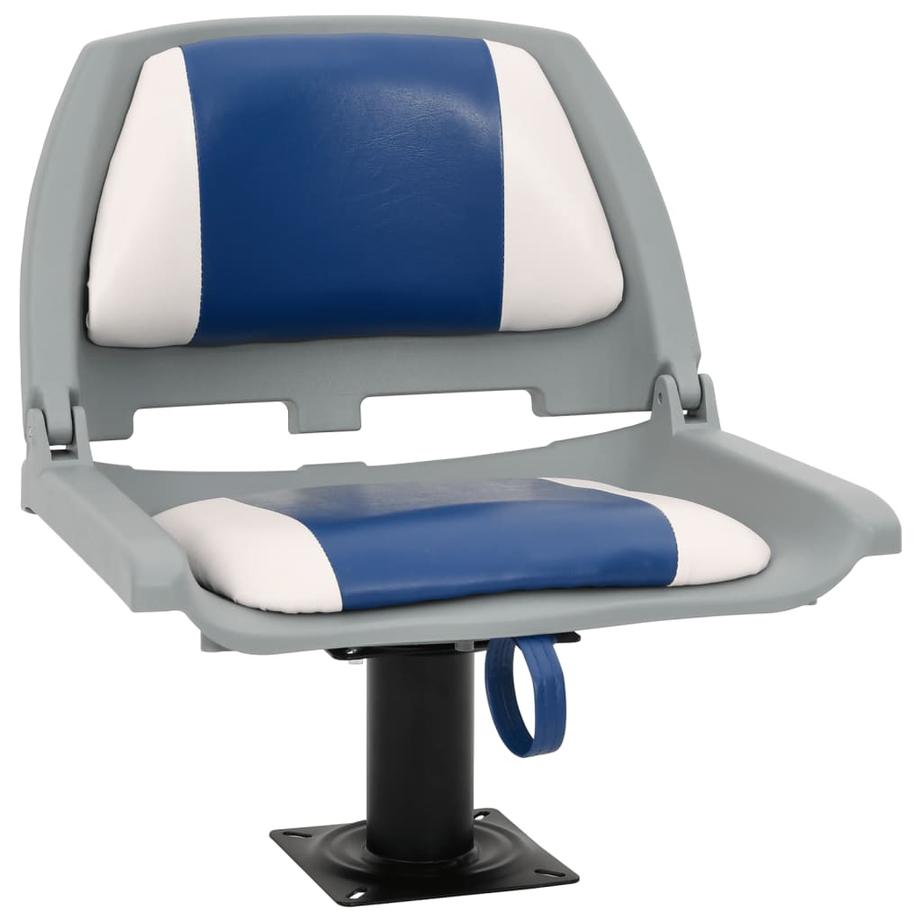4 Piece Foldable Boat Seat Set Blue and White 48x51x41 cm
