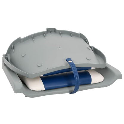 4 Piece Foldable Boat Seat Set Blue and White 48x51x41 cm