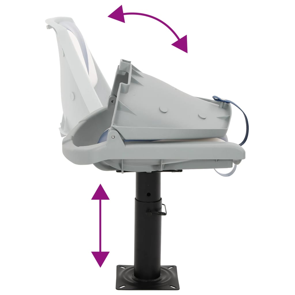 4 Piece Foldable Boat Seat Set Blue and White 48x51x41 cm