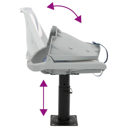 4 Piece Foldable Boat Seat Set Blue and White 48x51x41 cm