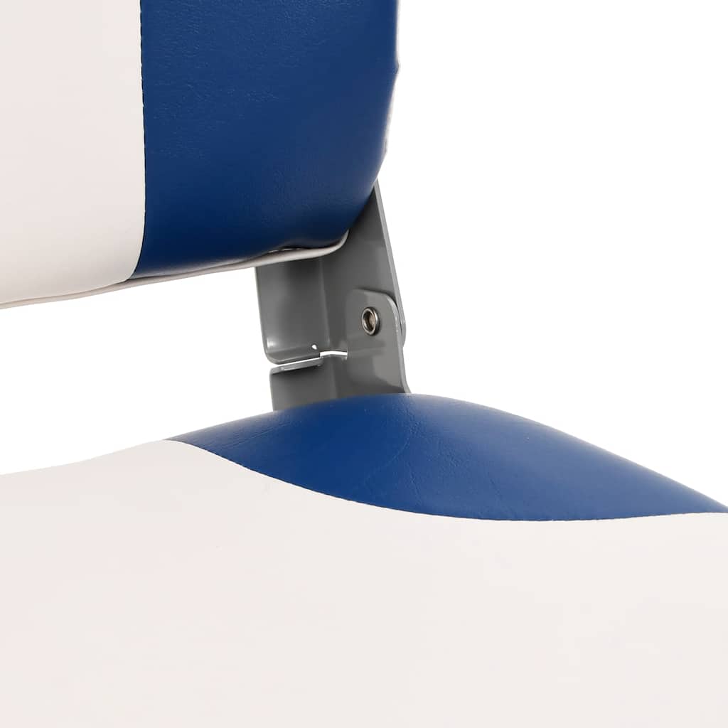 Foldable Boat Seat 1 Set Blue and White 41x36x48 cm