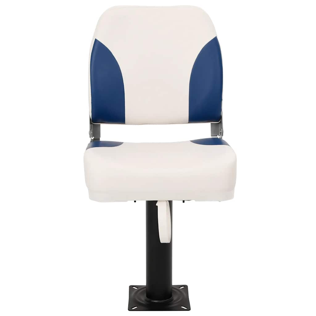 Foldable Boat Seat 1 Set Blue and White 41x36x48 cm