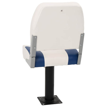 Foldable Boat Seat 1 Set Blue and White 41x36x48 cm