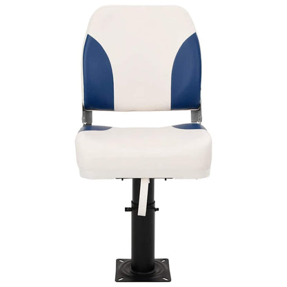 Foldable Boat Seat 1 Set Blue and White 41x36x48 cm