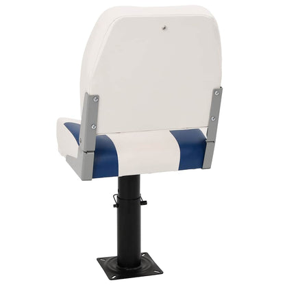 Foldable Boat Seat 1 Set Blue and White 41x36x48 cm