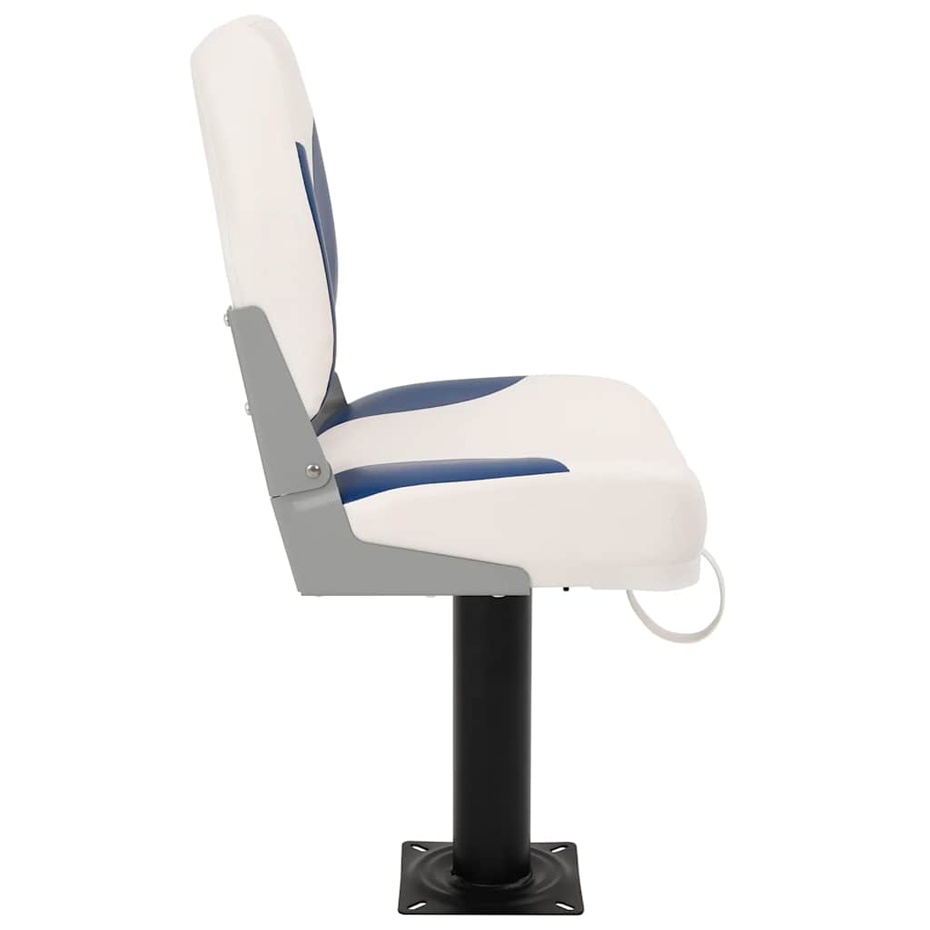 Foldable Boat Seat 2 Set Blue and White 41x36x48 cm