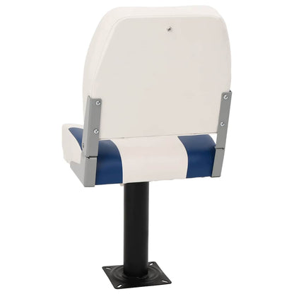 Foldable Boat Seat 2 Set Blue and White 41x36x48 cm