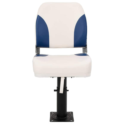 Foldable Boat Seat 2 Set Blue and White 41x36x48 cm