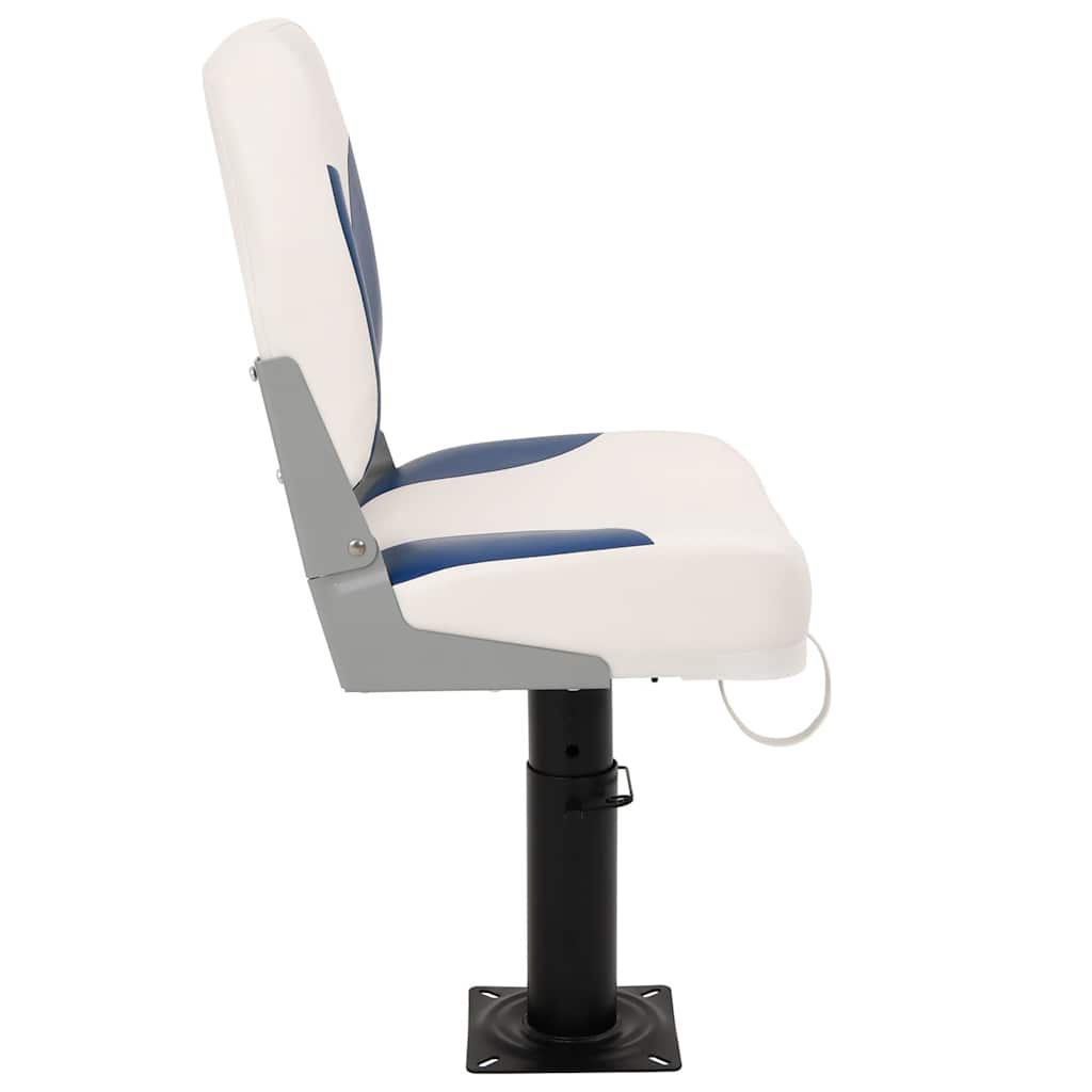 Foldable Boat Seat 2 Set Blue and White 41x36x48 cm