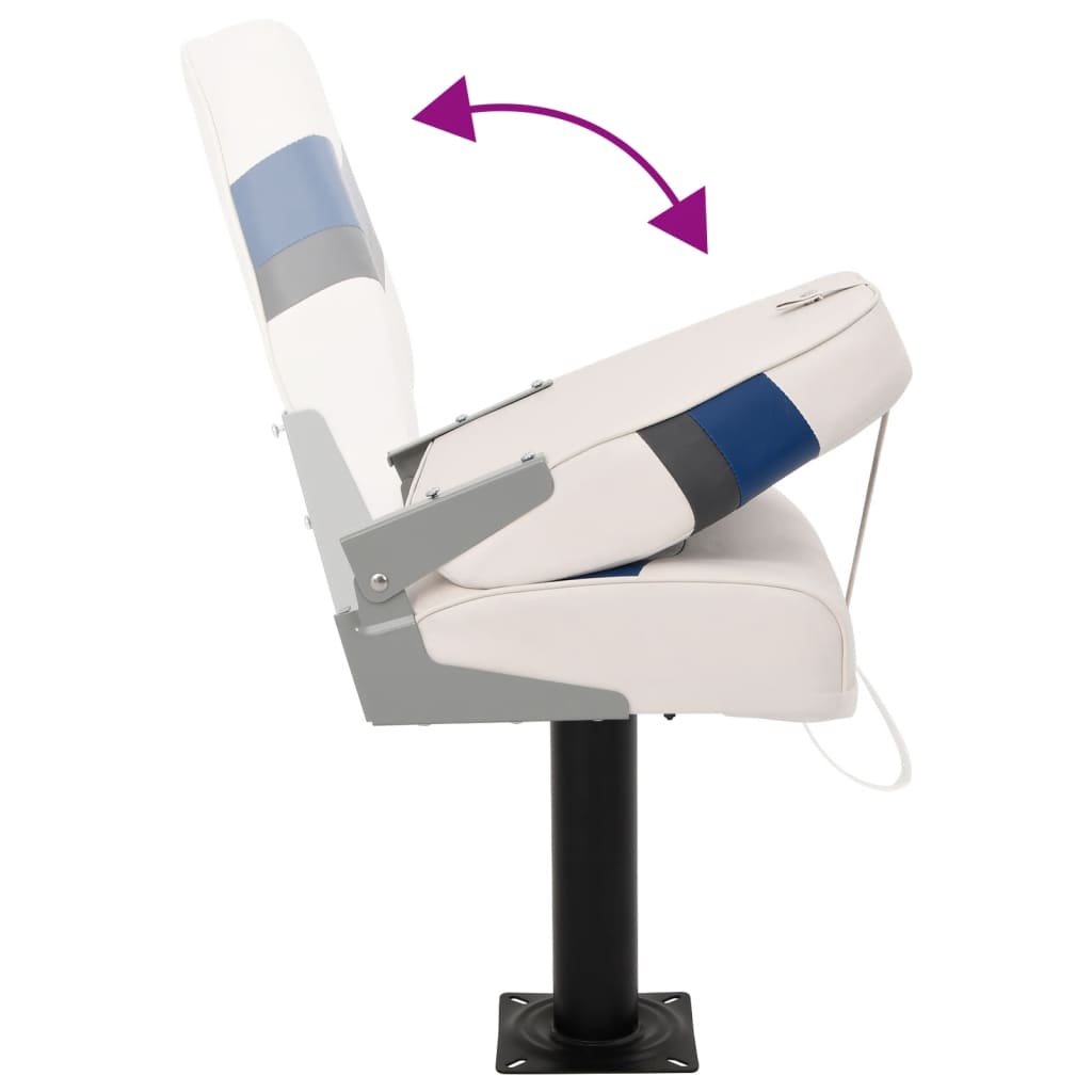 2 Piece Foldable Boat Seat Set High Backrest