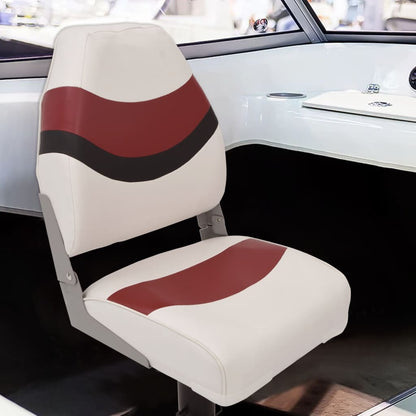 2 Piece Foldable Boat Seat Set High Backrest