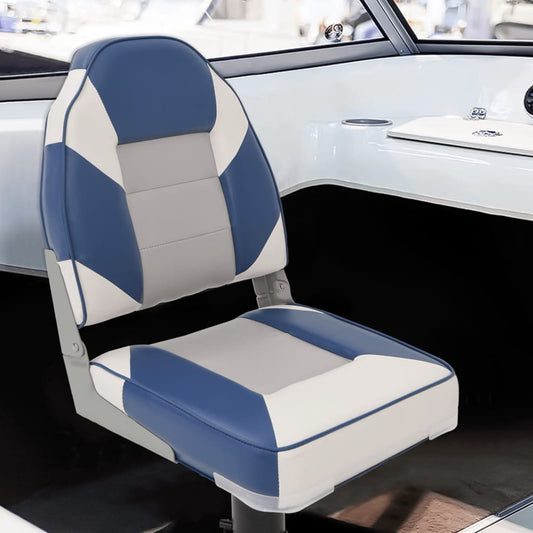 2 Piece Foldable Boat Seat Set High Backrest