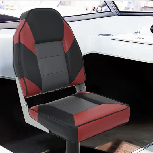 2 Piece Foldable Boat Seat Set High Backrest