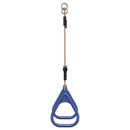 Trapeze Bar with Gym Rings for Kids Blue and Dark Green Steel
