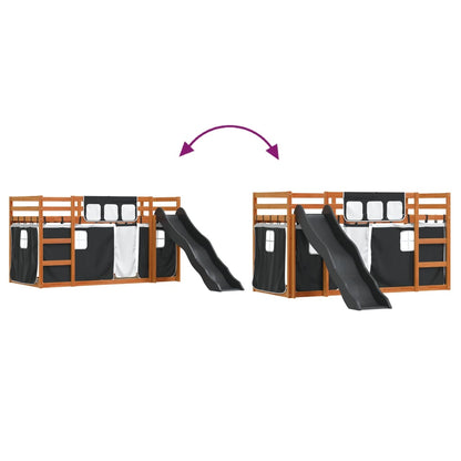 Bunk Bed without Mattress with Slide White and Black 90x200 cm