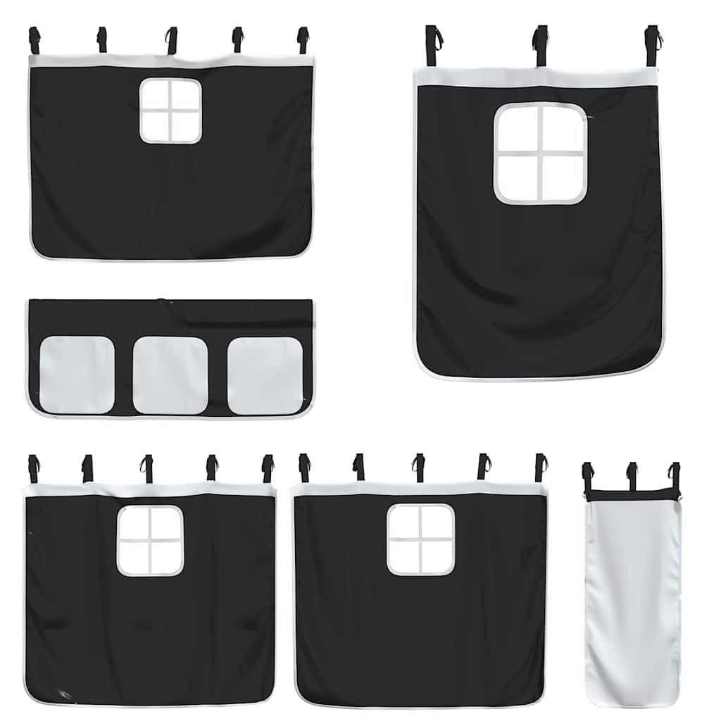 Bunk Bed without Mattress with Slide White and Black 90x190 cm Single