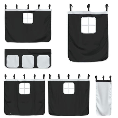 Bunk Bed without Mattress with Slide White and Black 90x190 cm Single