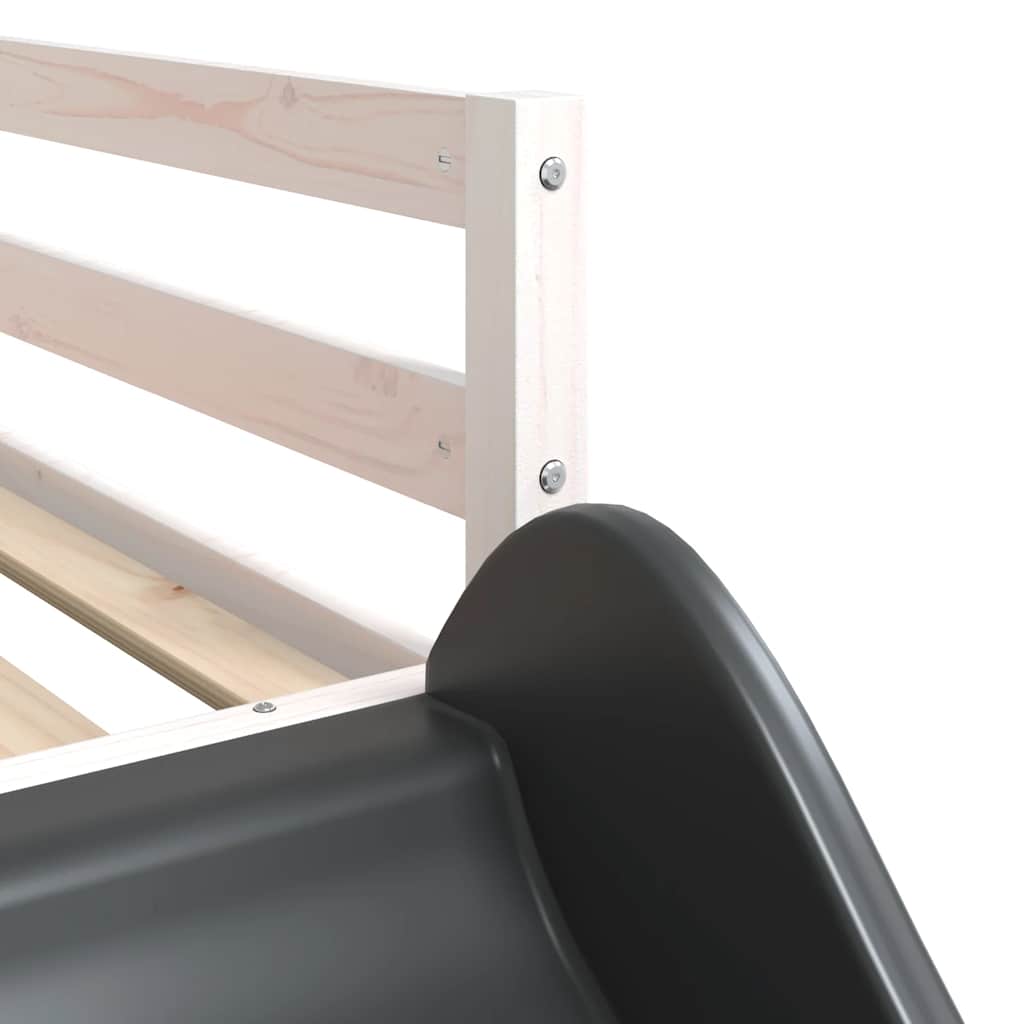 Bunk Bed without Mattress with Slide and Curtains Blue 90x200cm