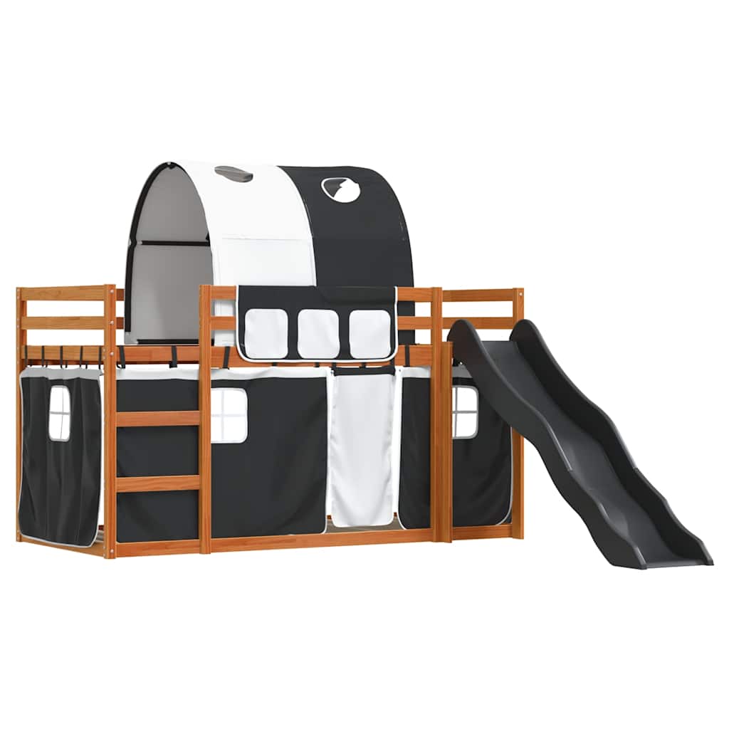 Bunk Bed without Mattress with Slide White and Black 90x200 cm