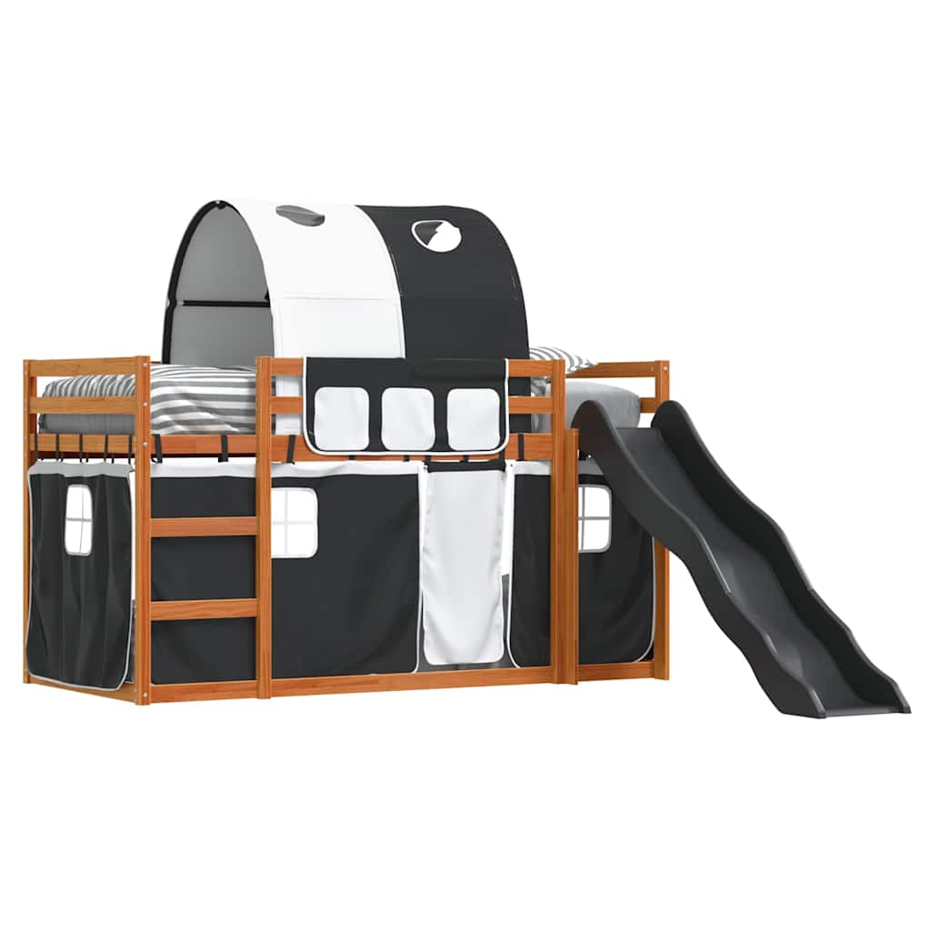 Bunk Bed without Mattress with Slide White and Black 90x200 cm