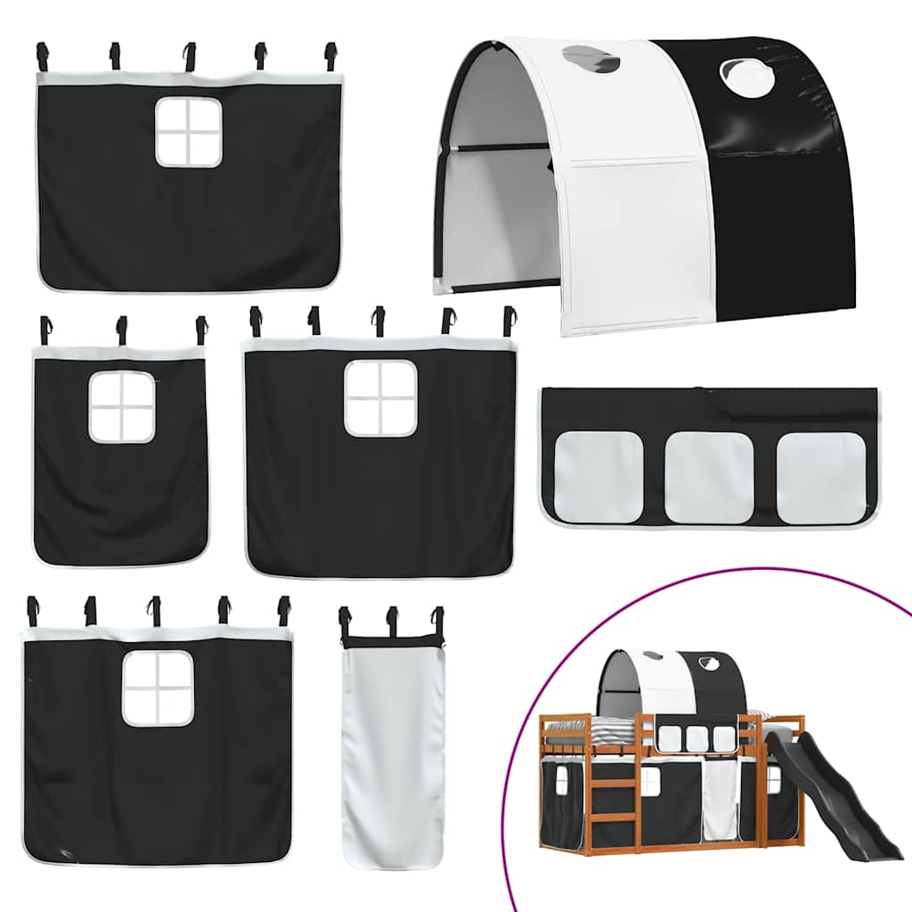 Bunk Bed without Mattress with Slide White and Black 90x200 cm