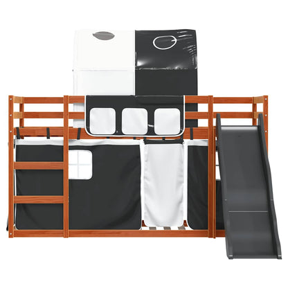 Bunk Bed without Mattress with Slide White and Black 90x200 cm