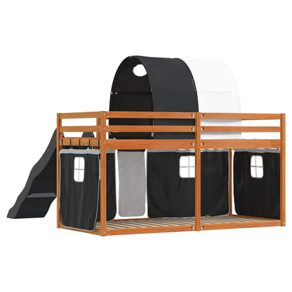 Bunk Bed without Mattress with Slide White and Black 90x200 cm